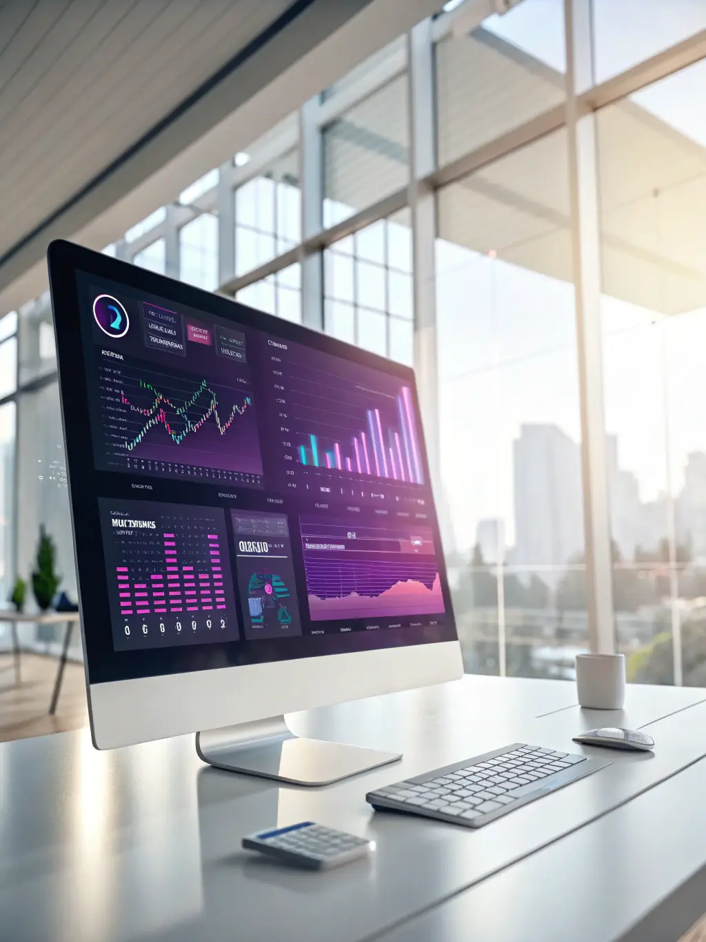 An AI interface displaying data analytics, representing Axioma's AI integration services.